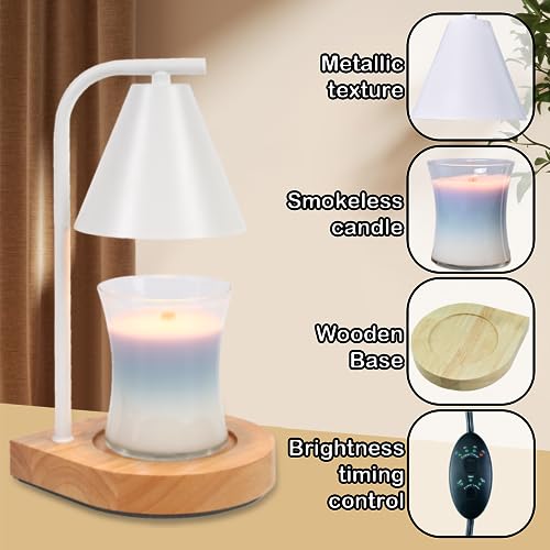 Candle Warmer Lamp with Timer - Electric Candle Lamp Warmer, Birthday Gifts for Women, for Mom, House Warming Gifts New Home, Candle Warmer for Jar Candles with 2 Bulbs BlackGold