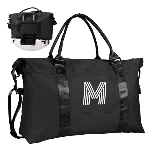 Graduation Gifts for Girls, Initial Travel Duffel Bag, Sports Bag, Personalized Weekender Bag,Monogram Overnight Bag Gift for Grandmother,Birthday Gifts Personalized Gifts (Letter M)
