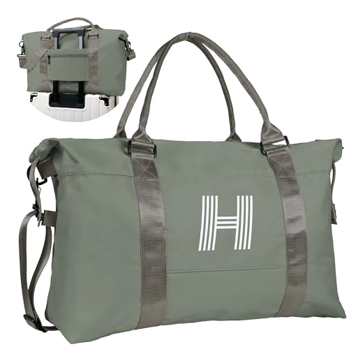 Graduation Gifts for Girls, Initial Travel Duffel Bag, Sports Bag, Personalized Weekender Bag,Monogram Overnight Bag Gift for Grandmother,Birthday Gifts Personalized Gifts (Letter M)
