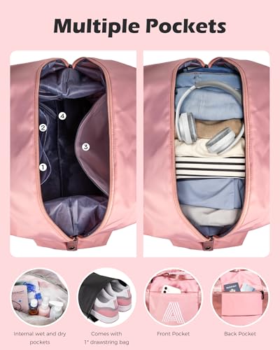 Graduation Gifts for Girls, Initial Travel Duffel Bag, Sports Bag, Personalized Weekender Bag,Monogram Overnight Bag Gift for Grandmother,Birthday Gifts Personalized Gifts (Letter M)