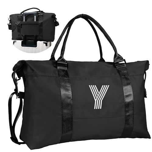 Graduation Gifts for Girls, Initial Travel Duffel Bag, Sports Bag, Personalized Weekender Bag,Monogram Overnight Bag Gift for Grandmother,Birthday Gifts Personalized Gifts (Letter M)