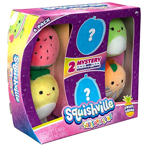 Squishville by Original Squishmallows Sweet Tooth Squad Plush - 2-Inch Bernice, Chanel, Cinnamon, Carmelita, Maya & Clara Plush - Toys for Kids