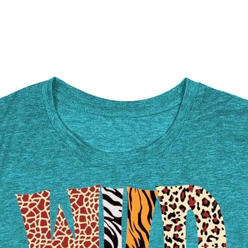 Womens Teacher Shirts Wild About Teaching Leopard Print T-Shirt Teacher Life Tee Top