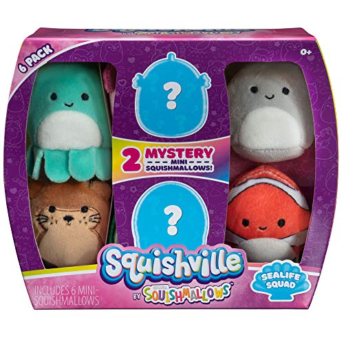 Squishville by Original Squishmallows Sweet Tooth Squad Plush - 2-Inch Bernice, Chanel, Cinnamon, Carmelita, Maya & Clara Plush - Toys for Kids