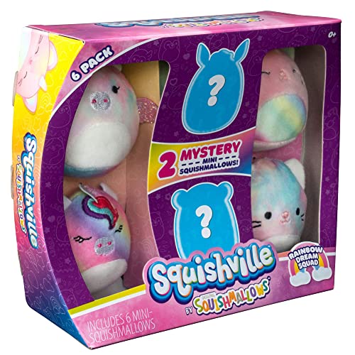 Squishville by Original Squishmallows Sweet Tooth Squad Plush - 2-Inch Bernice, Chanel, Cinnamon, Carmelita, Maya & Clara Plush - Toys for Kids