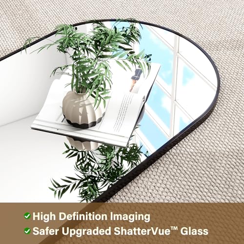 HARRITPURE 64"x21" Arched Full Length Mirror Free Standing Leaning Mirror Hanging Mounted Mirror Aluminum Frame Modern Simple Home Decor for Living Room Bedroom Cloakroom, Gold