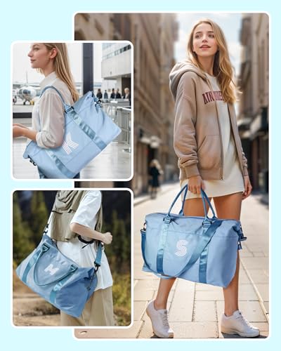 Graduation Gifts for Girls, Initial Travel Duffel Bag, Sports Bag, Personalized Weekender Bag,Monogram Overnight Bag Gift for Grandmother,Birthday Gifts Personalized Gifts (Letter M)