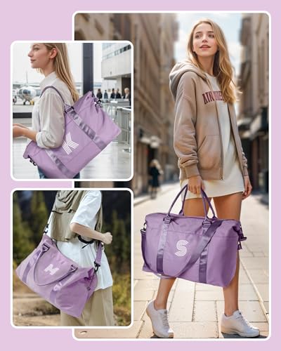 Graduation Gifts for Girls, Initial Travel Duffel Bag, Sports Bag, Personalized Weekender Bag,Monogram Overnight Bag Gift for Grandmother,Birthday Gifts Personalized Gifts (Letter M)