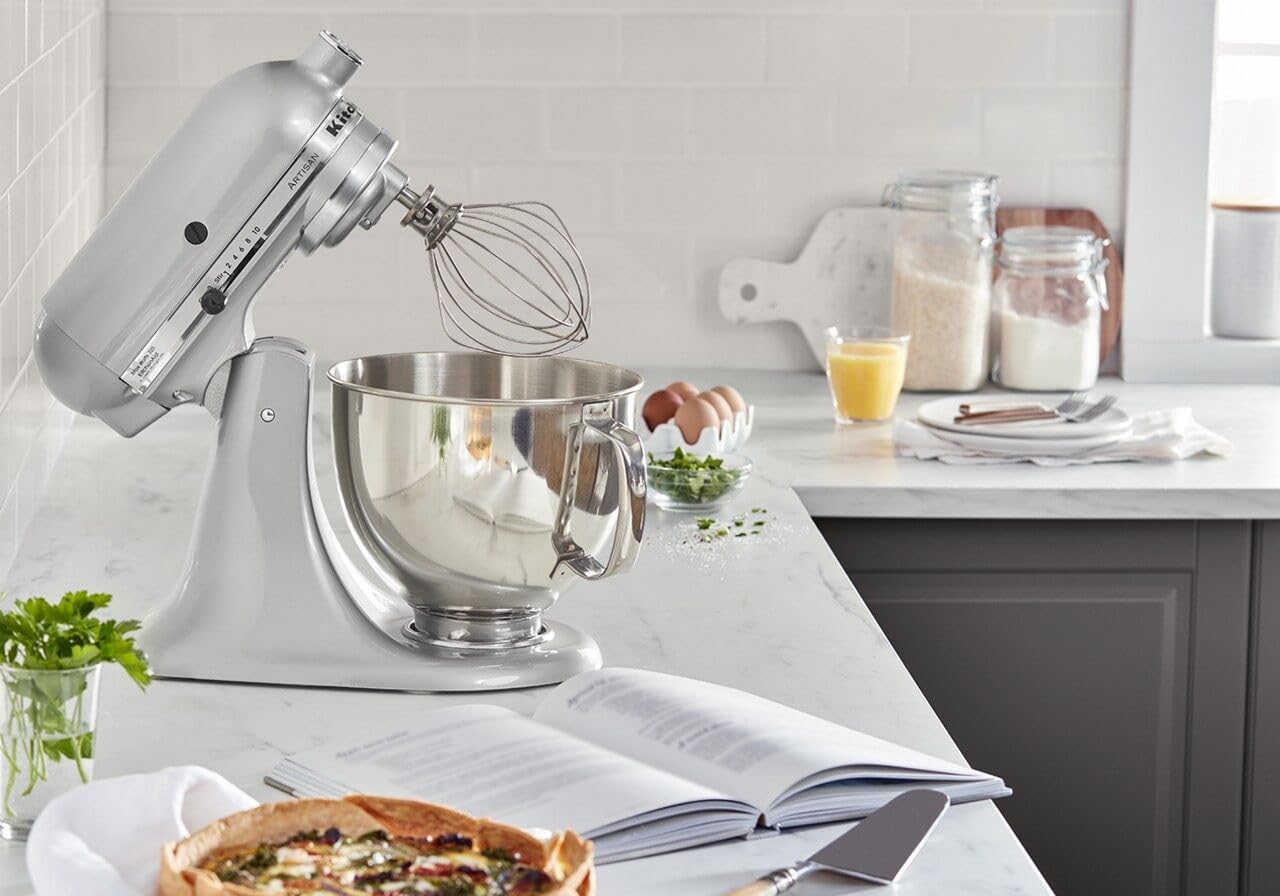 KitchenAid Artisan Series 5 Quart Tilt Head Stand Mixer with Pouring Shield KSM150PS, Removable bowl, Aqua Sky
