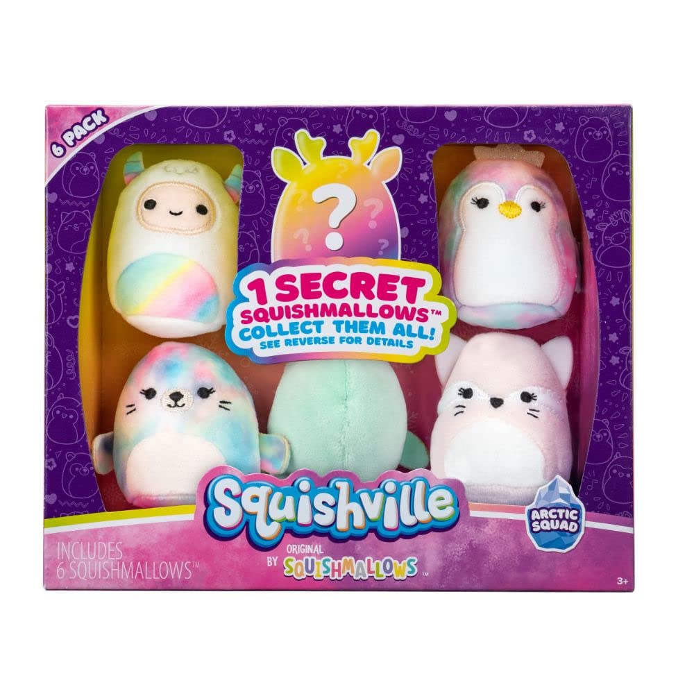 Squishville by Original Squishmallows Sweet Tooth Squad Plush - 2-Inch Bernice, Chanel, Cinnamon, Carmelita, Maya & Clara Plush - Toys for Kids
