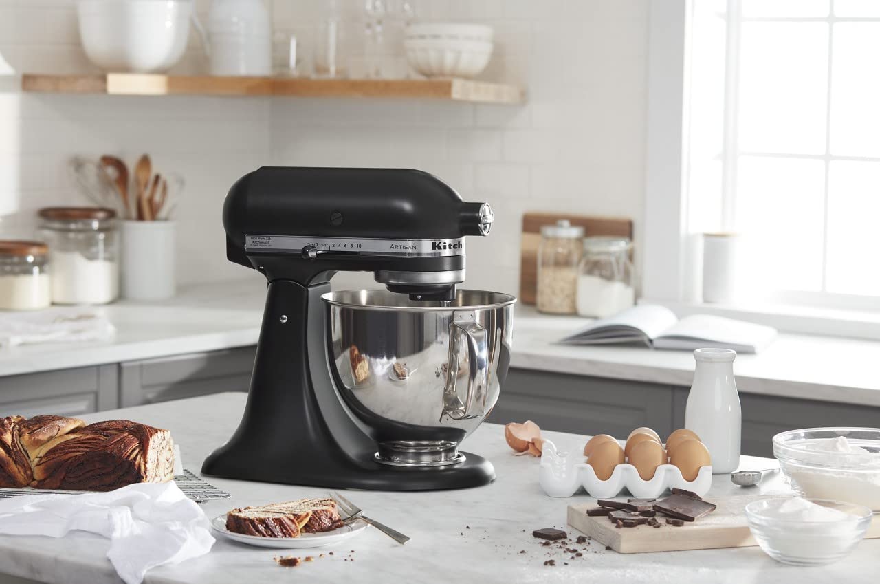 KitchenAid Artisan Series 5 Quart Tilt Head Stand Mixer with Pouring Shield KSM150PS, Removable bowl, Aqua Sky