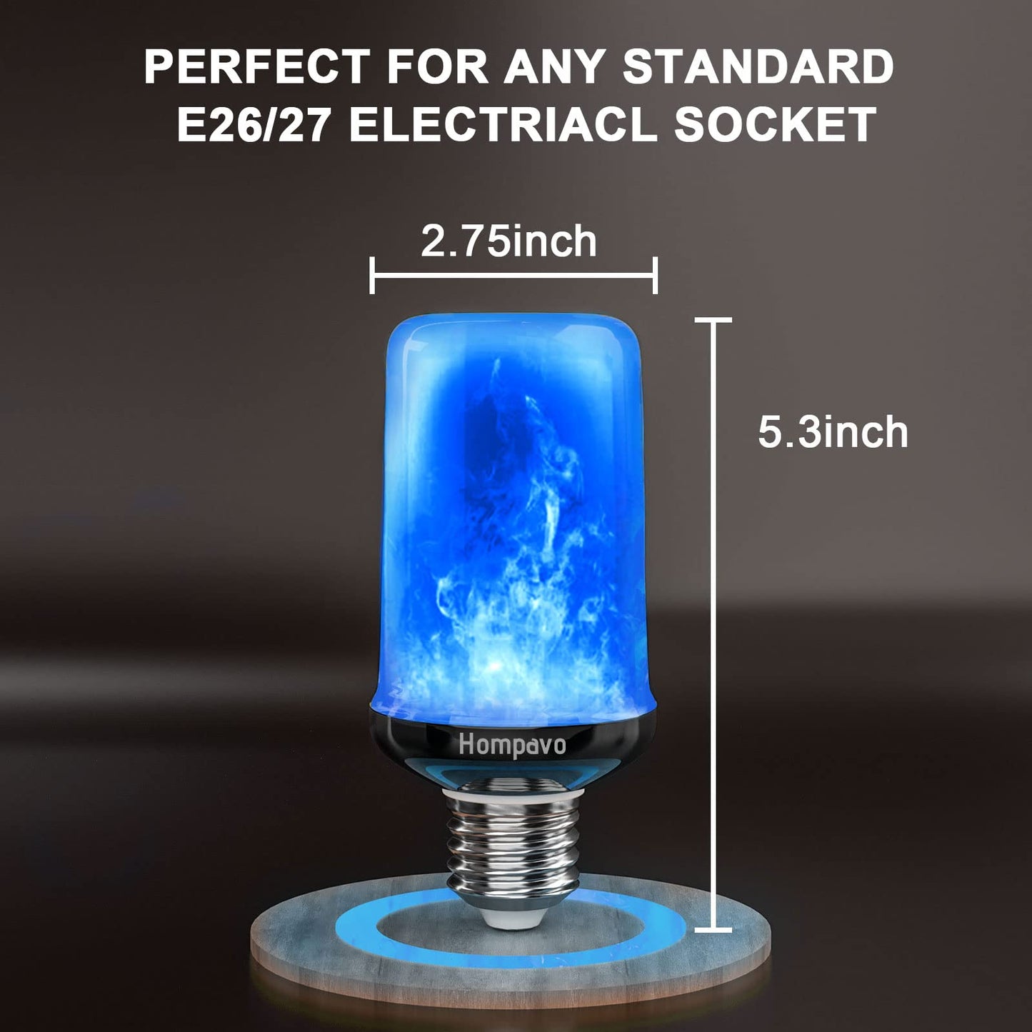 Hompavo 【Upgraded】 LED Flame Light Bulbs, 4 Modes Flickering Light Bulbs with Upside Down Effect, E26/E27 Flame Bulb for Halloween Christmas Party Patio Porch Home Indoor & Outdoor Decorations - 2