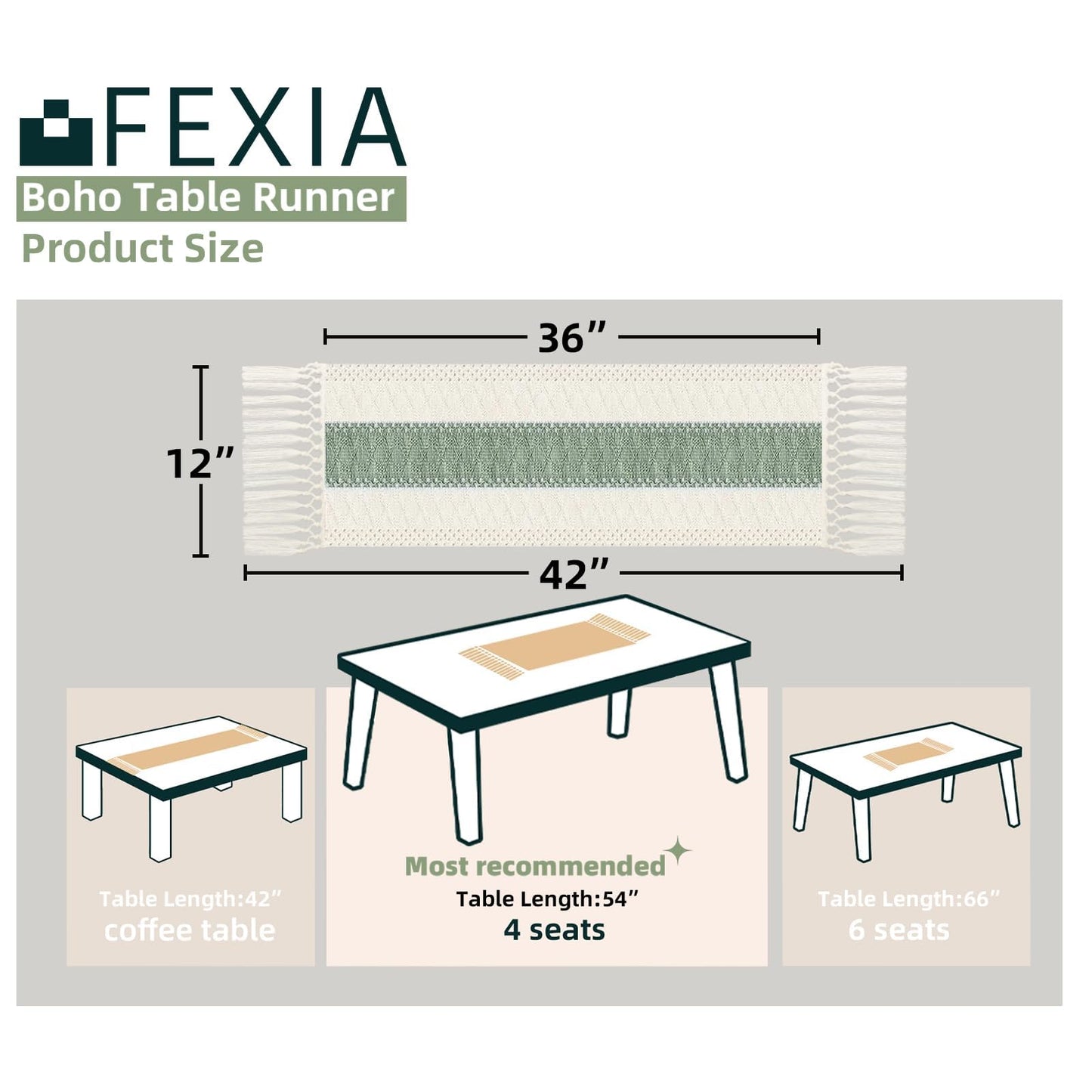 FEXIA Thanksgiving Table Runner for Home Decor with Tassels 72 Inches Long Farmhouse Rustic Boho Table Runner Macrame Burlap Fall Table Decoration for Living Room Bridal Shower(12x72 Inches)