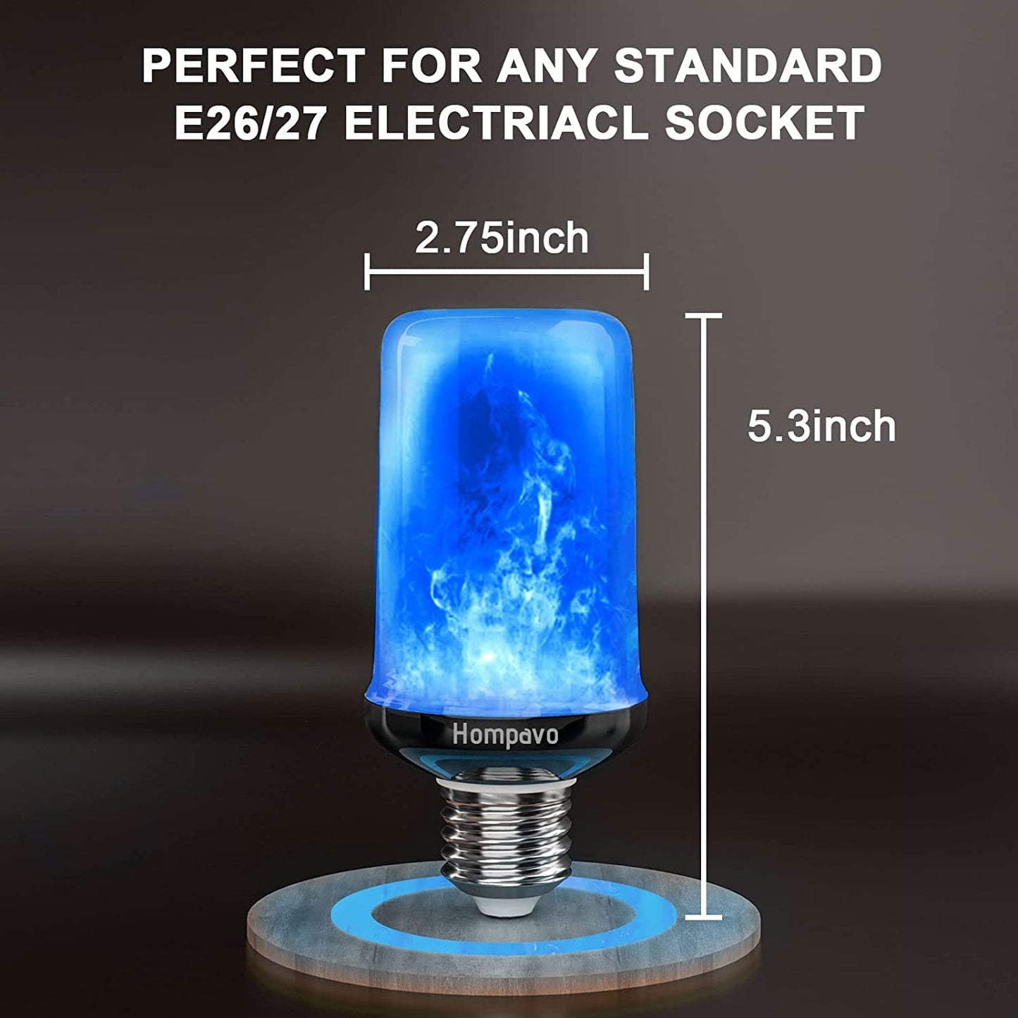 Hompavo 【Upgraded】 LED Flame Light Bulbs, 4 Modes Flickering Light Bulbs with Upside Down Effect, E26/E27 Flame Bulb for Halloween Christmas Party Patio Porch Home Indoor & Outdoor Decorations - 2