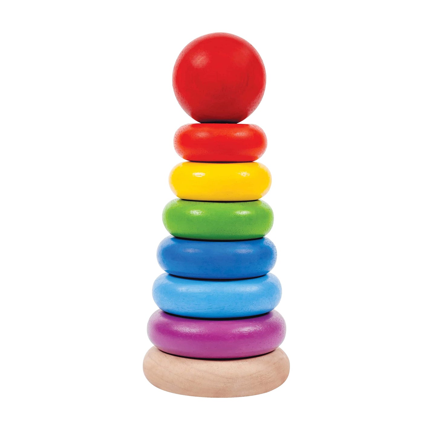 PlanToys Stacking Toys Tree Set - Chemical-Free Toddler Toys Featuring 9 Wooden Pieces