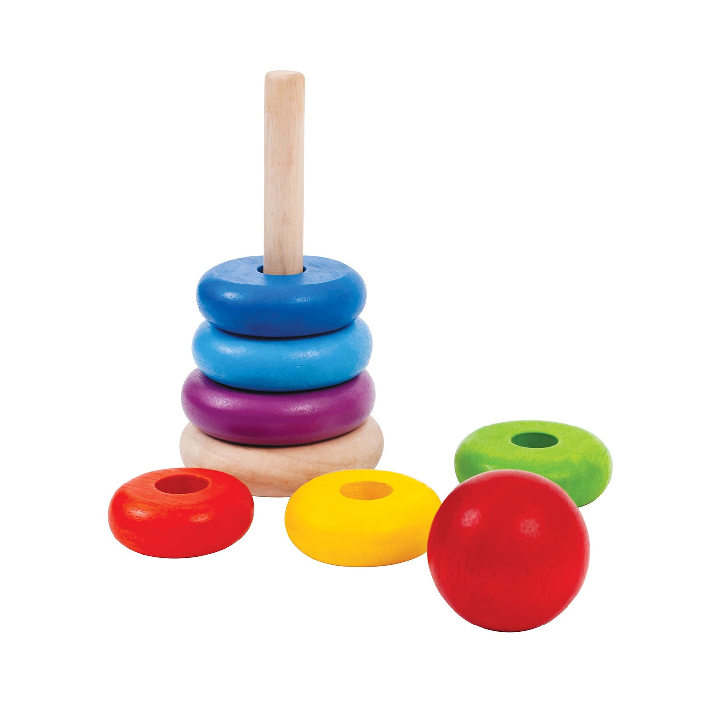PlanToys Stacking Toys Tree Set - Chemical-Free Toddler Toys Featuring 9 Wooden Pieces