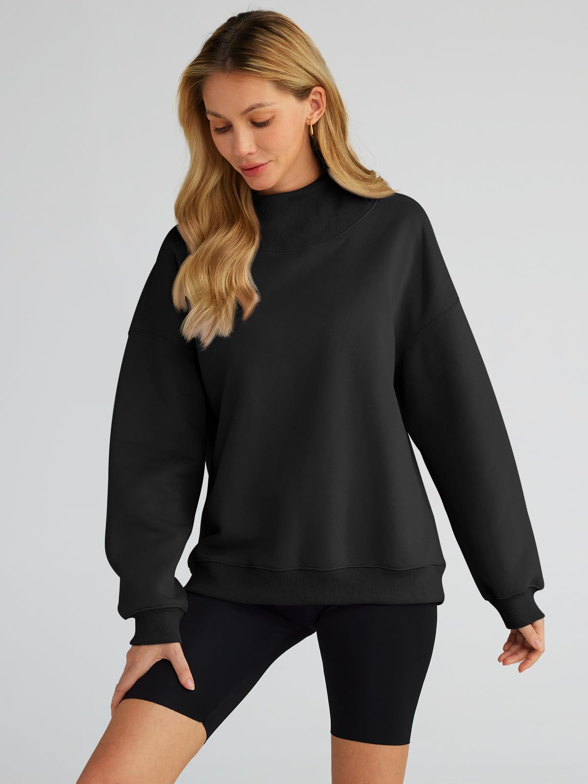 Trendy Queen Womens Oversized Sweatshirts Turtleneck Pullover Long Sleeve Hoodies Tops Fall Outfits 2024 Clothes