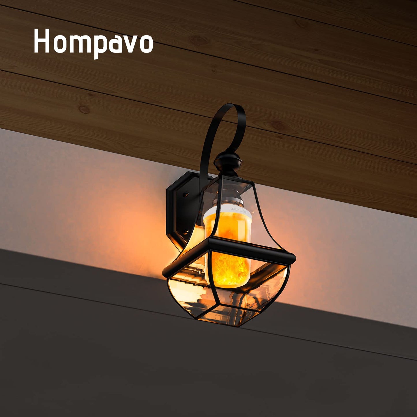 Hompavo 【Upgraded】 LED Flame Light Bulbs, 4 Modes Flickering Light Bulbs with Upside Down Effect, E26/E27 Flame Bulb for Halloween Christmas Party Patio Porch Home Indoor & Outdoor Decorations - 2