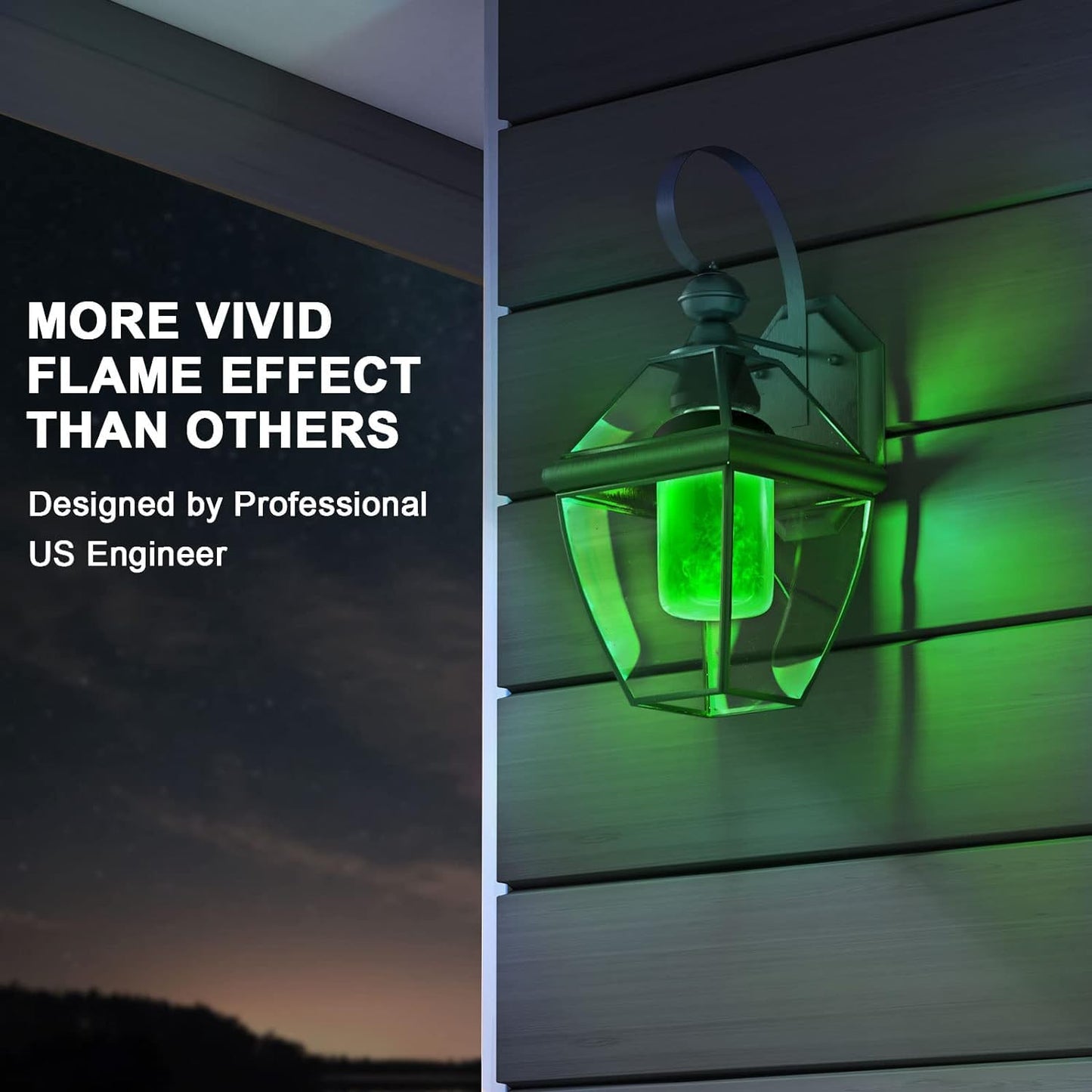 Hompavo 【Upgraded】 LED Flame Light Bulbs, 4 Modes Flickering Light Bulbs with Upside Down Effect, E26/E27 Flame Bulb for Halloween Christmas Party Patio Porch Home Indoor & Outdoor Decorations - 2