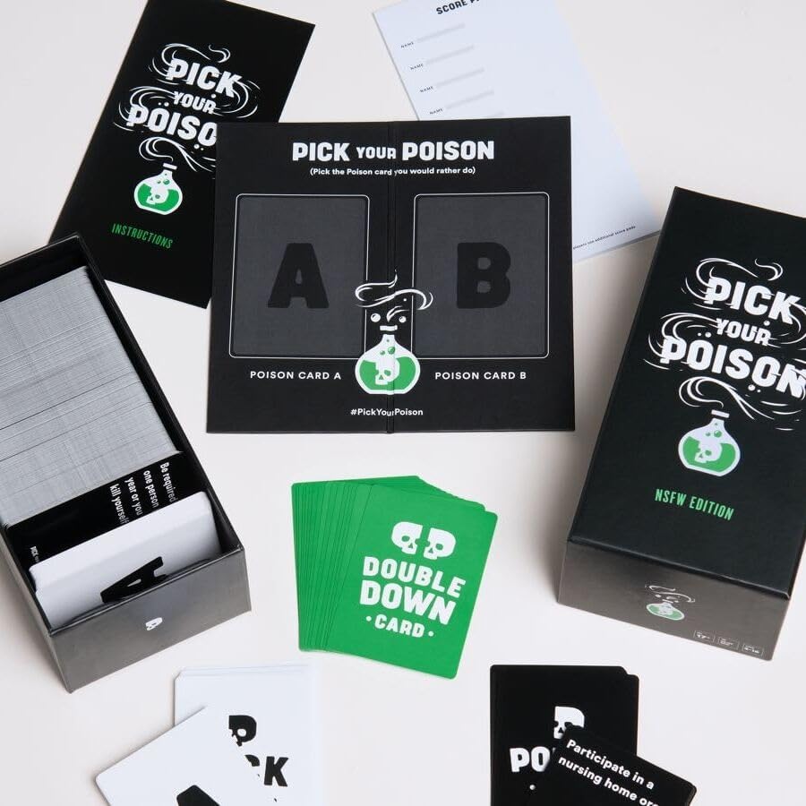 Pick Your Poison After Dark Party Game - The “What Would You Rather Do?” Card Game, Great for College Students and Adults Halloween Party or a Fun Game Night with Friends