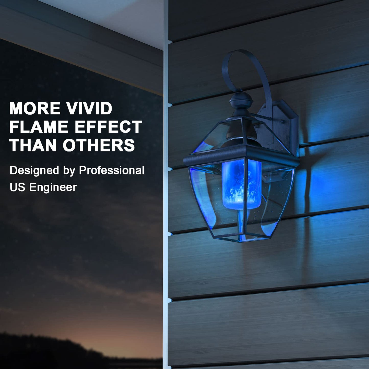 Hompavo 【Upgraded】 LED Flame Light Bulbs, 4 Modes Flickering Light Bulbs with Upside Down Effect, E26/E27 Flame Bulb for Halloween Christmas Party Patio Porch Home Indoor & Outdoor Decorations - 2