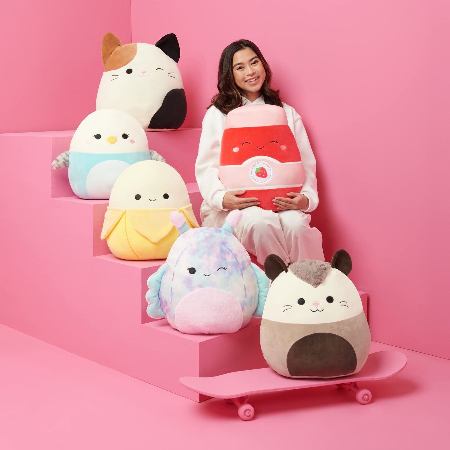 Squishmallows Original 5-Inch Halloween 4-Pack – Gabin Pumpkin Axolotl, Fitzy Goblin Holding Latte, Malcolm Bat Mushroom, Ms. K Purple Clown – Official Jazwares Plush (Little)