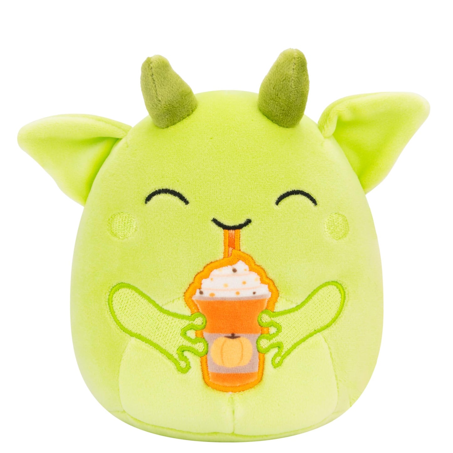 Squishmallows Original 5-Inch Halloween 4-Pack – Gabin Pumpkin Axolotl, Fitzy Goblin Holding Latte, Malcolm Bat Mushroom, Ms. K Purple Clown – Official Jazwares Plush (Little)