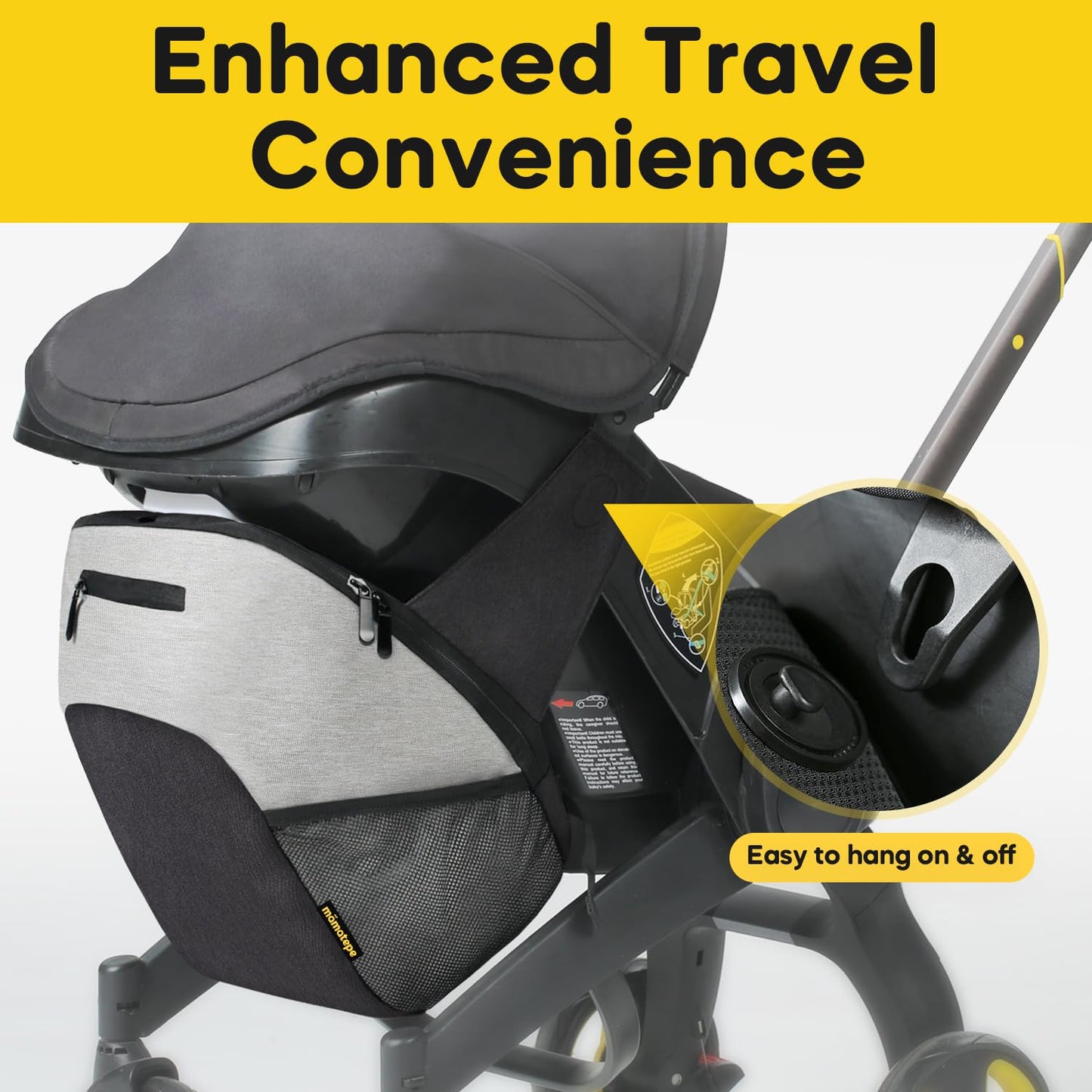 Storage Bag Compatible with Doona Infant Car Seat, Organizer Bag,Wearable Backpack for Baby Travel,Stroller Bag for Doona Car Seat & Stroller (Grey)