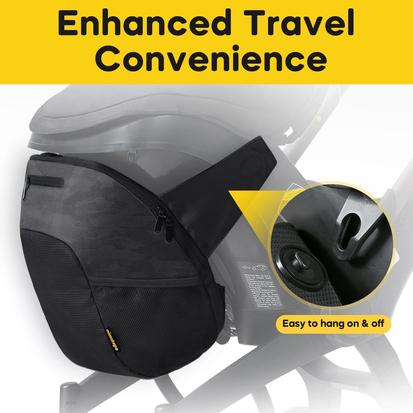 Storage Bag Compatible with Doona Infant Car Seat, Organizer Bag,Wearable Backpack for Baby Travel,Stroller Bag for Doona Car Seat & Stroller (Grey)