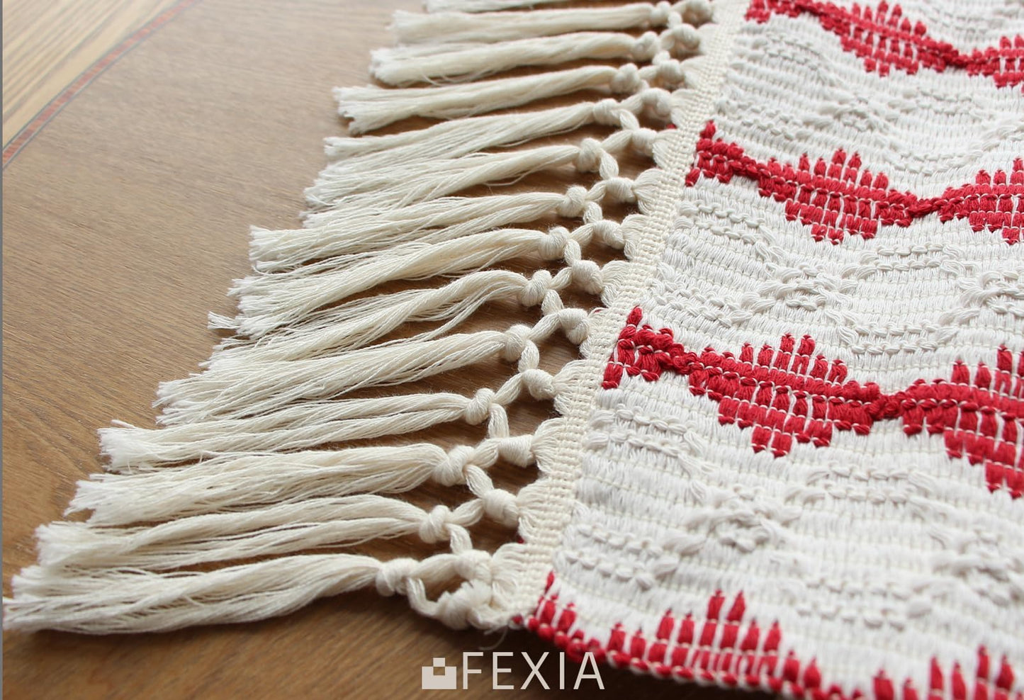 FEXIA Thanksgiving Table Runner for Home Decor with Tassels 72 Inches Long Farmhouse Rustic Boho Table Runner Macrame Burlap Fall Table Decoration for Living Room Bridal Shower(12x72 Inches)