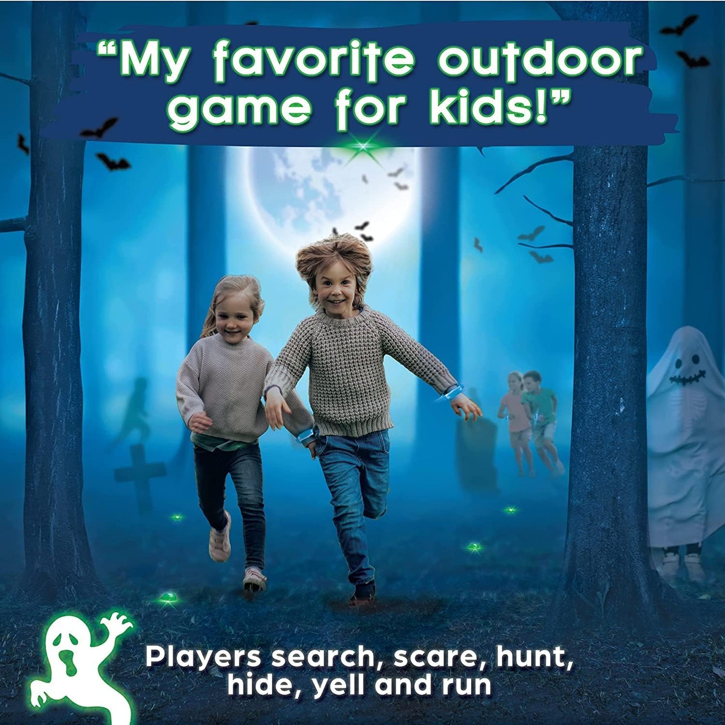 Ghosts in The Graveyard Redux: “One of The Best Spooky Outdoor Games for Kids” | Ages 5+, 4-8 Players | Light up Games | Hide and Seek Style | Glow in The Dark Games | Outdoor Activities for Kids