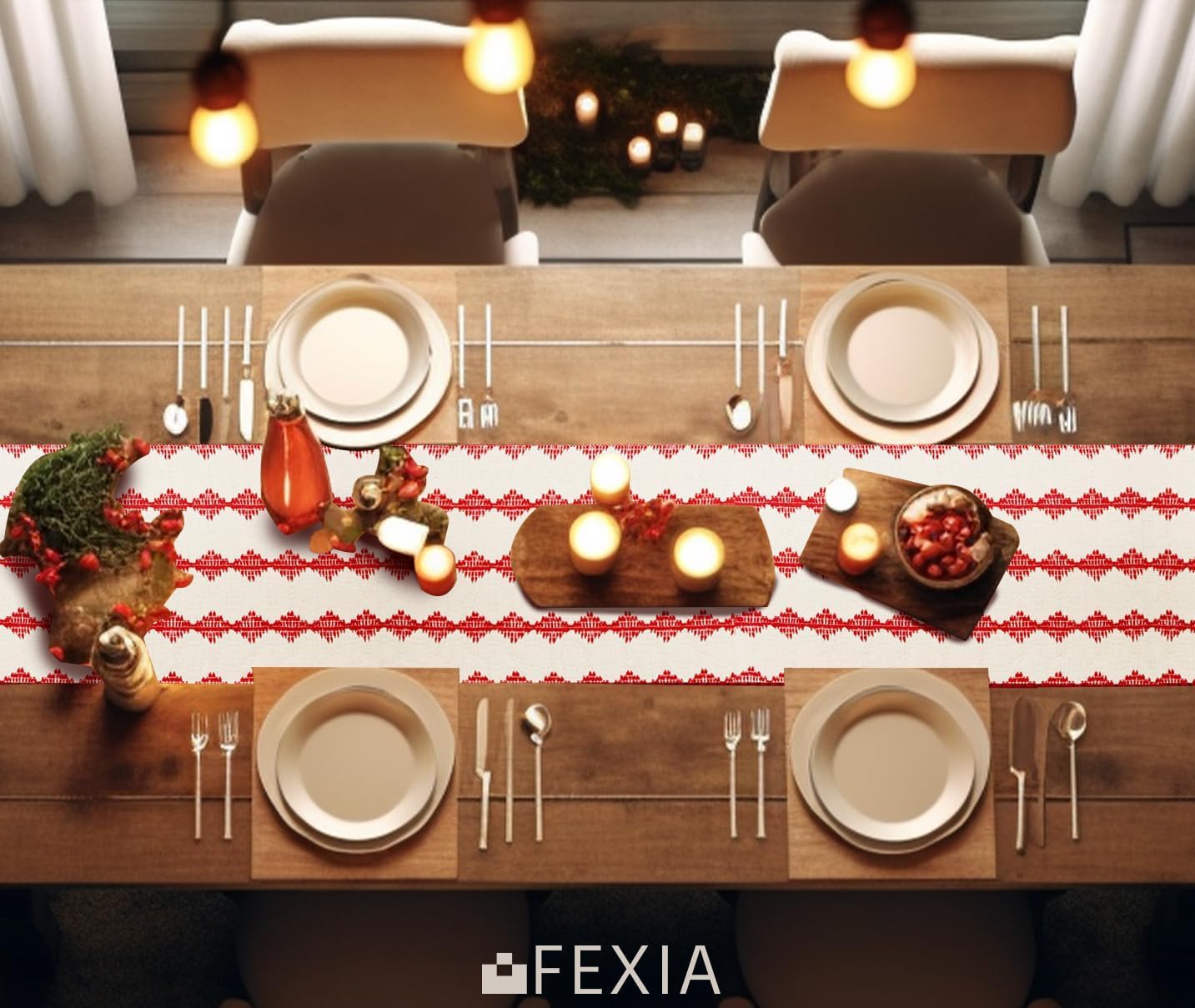 FEXIA Thanksgiving Table Runner for Home Decor with Tassels 72 Inches Long Farmhouse Rustic Boho Table Runner Macrame Burlap Fall Table Decoration for Living Room Bridal Shower(12x72 Inches)