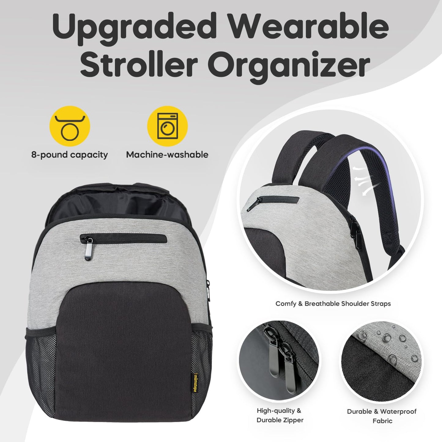 Storage Bag Compatible with Doona Infant Car Seat, Organizer Bag,Wearable Backpack for Baby Travel,Stroller Bag for Doona Car Seat & Stroller (Grey)