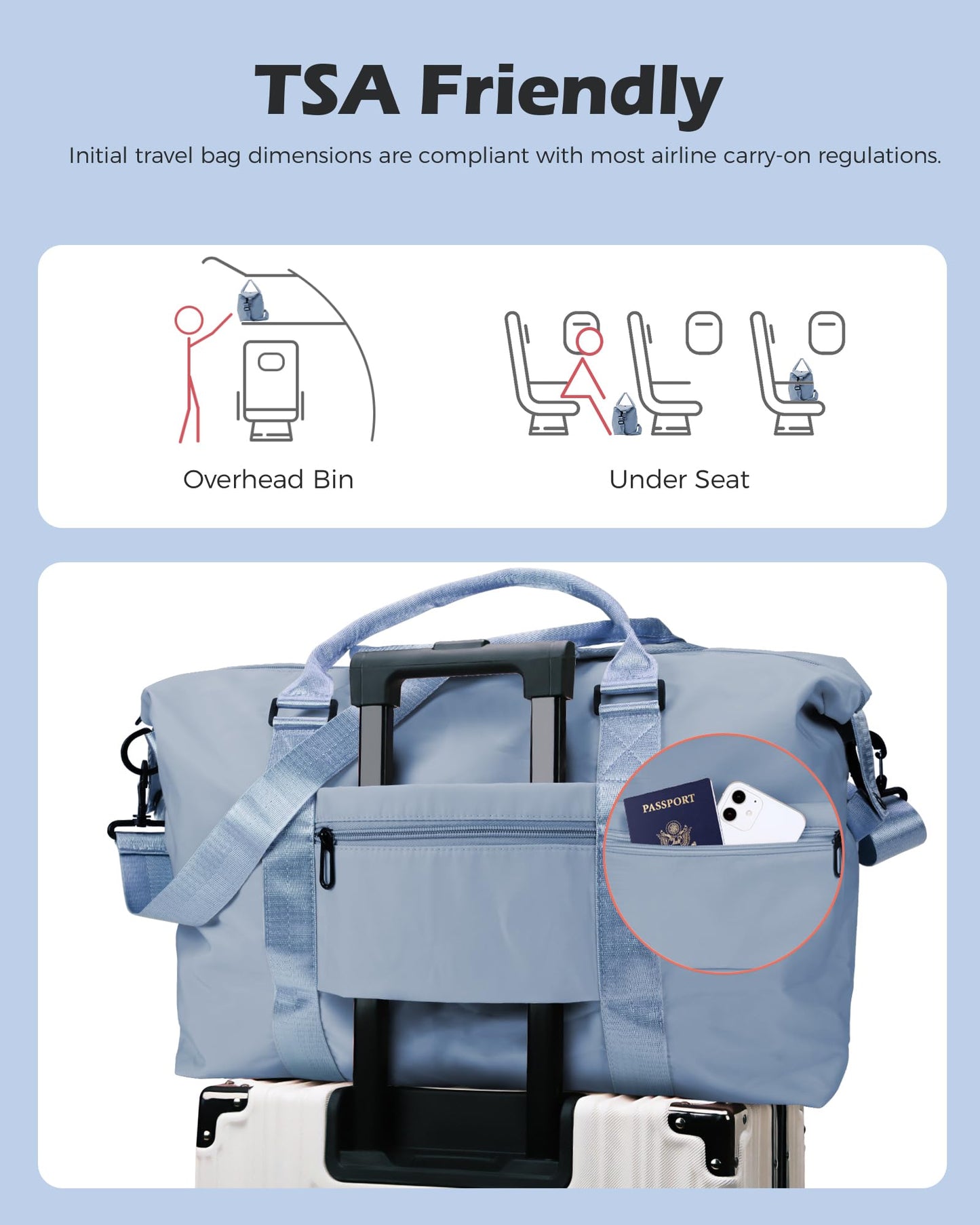 Graduation Gifts for Girls, Initial Travel Duffel Bag, Sports Bag, Personalized Weekender Bag,Monogram Overnight Bag Gift for Grandmother,Birthday Gifts Personalized Gifts (Letter M)