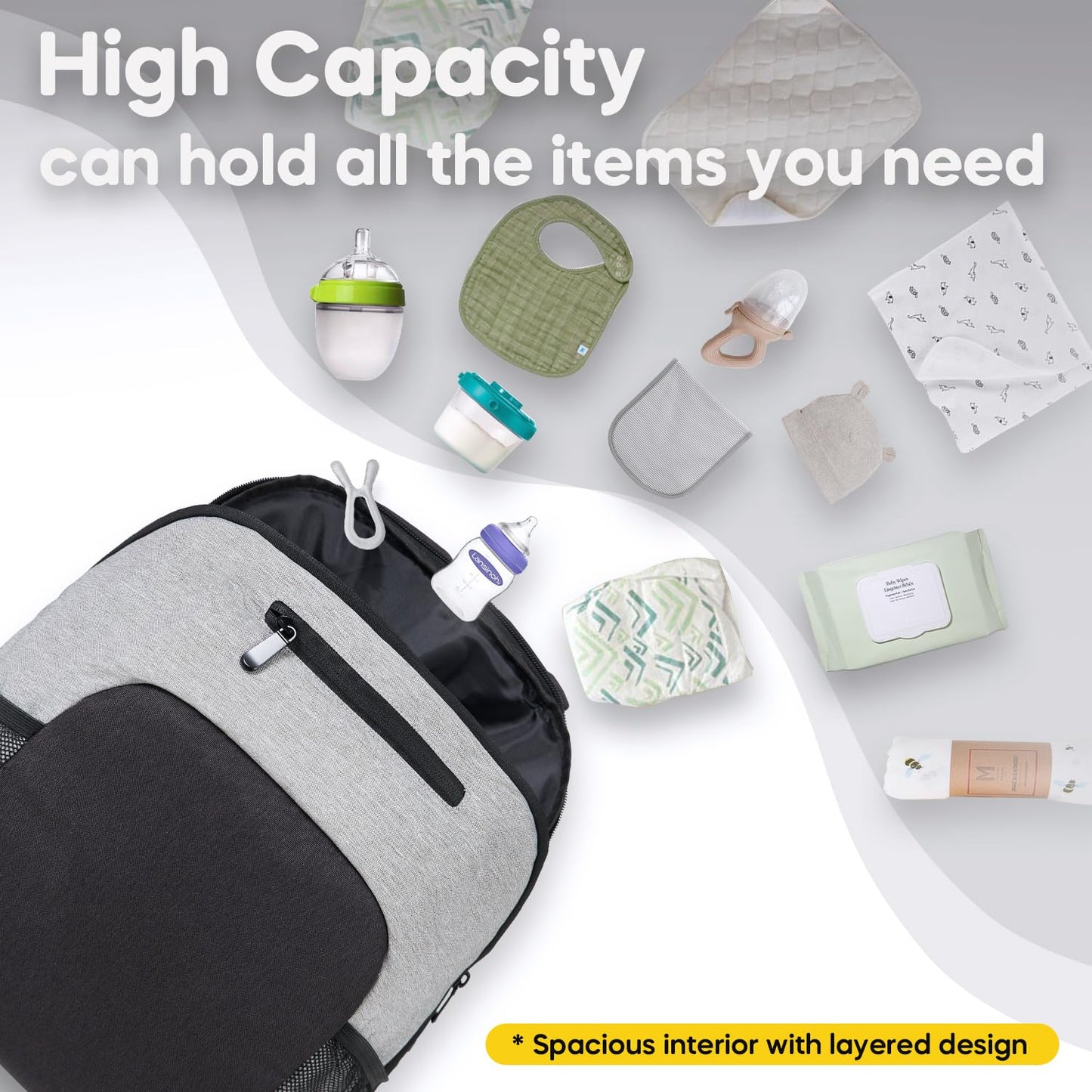 Storage Bag Compatible with Doona Infant Car Seat, Organizer Bag,Wearable Backpack for Baby Travel,Stroller Bag for Doona Car Seat & Stroller (Grey)