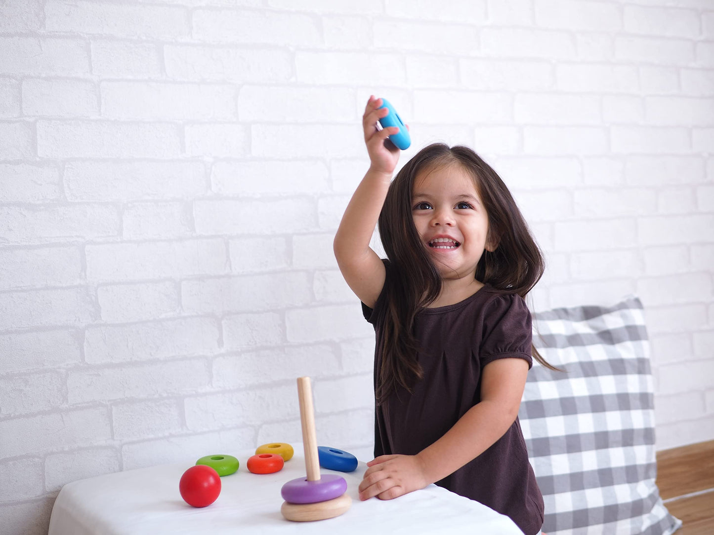 PlanToys Stacking Toys Tree Set - Chemical-Free Toddler Toys Featuring 9 Wooden Pieces