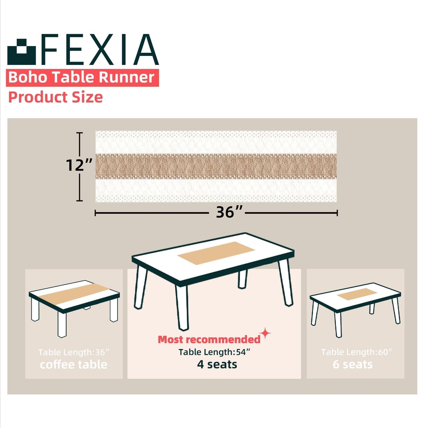 FEXIA Thanksgiving Table Runner for Home Decor with Tassels 72 Inches Long Farmhouse Rustic Boho Table Runner Macrame Burlap Fall Table Decoration for Living Room Bridal Shower(12x72 Inches)