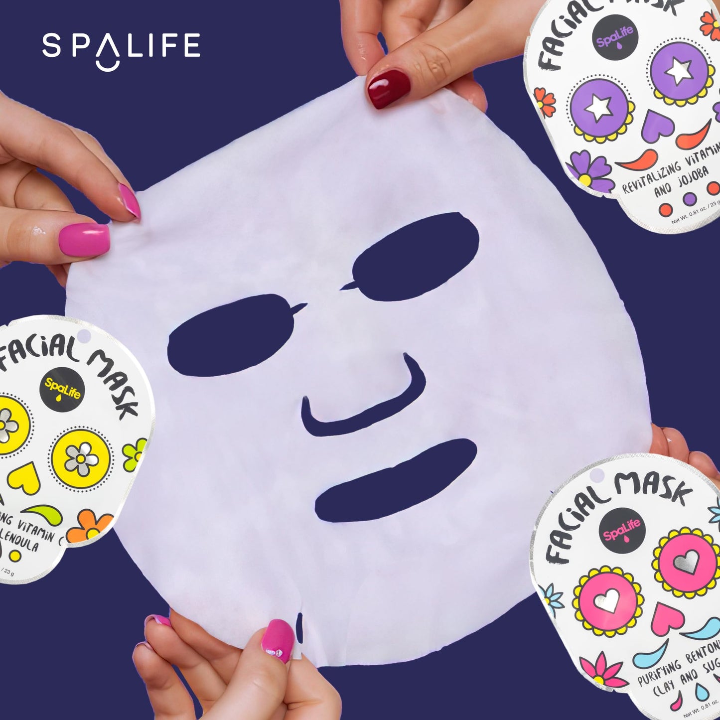 SpaLife Facial Mask Sheet Bundle - Pumpkin, Ghost, Bat - Halloween Character Mask Bundle - Face Masks for Skin Care - Moisturizing Sheet Face Masks - Skincare Pack for Women - Spa Beauty Masks