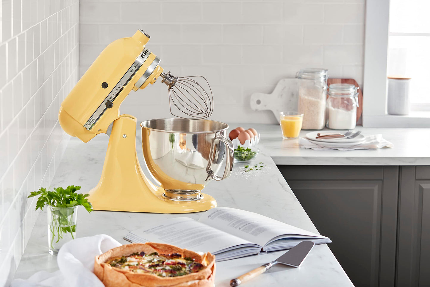 KitchenAid Artisan Series 5 Quart Tilt Head Stand Mixer with Pouring Shield KSM150PS, Removable bowl, Aqua Sky