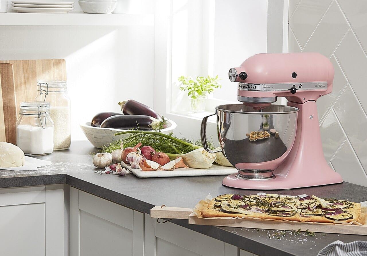 KitchenAid Artisan Series 5 Quart Tilt Head Stand Mixer with Pouring Shield KSM150PS, Removable bowl, Aqua Sky
