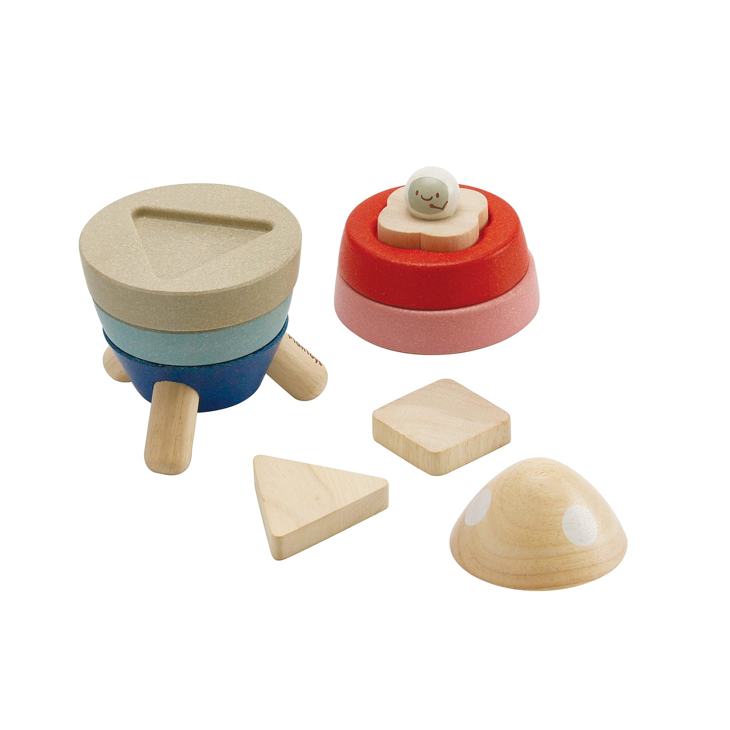 PlanToys Stacking Toys Tree Set - Chemical-Free Toddler Toys Featuring 9 Wooden Pieces