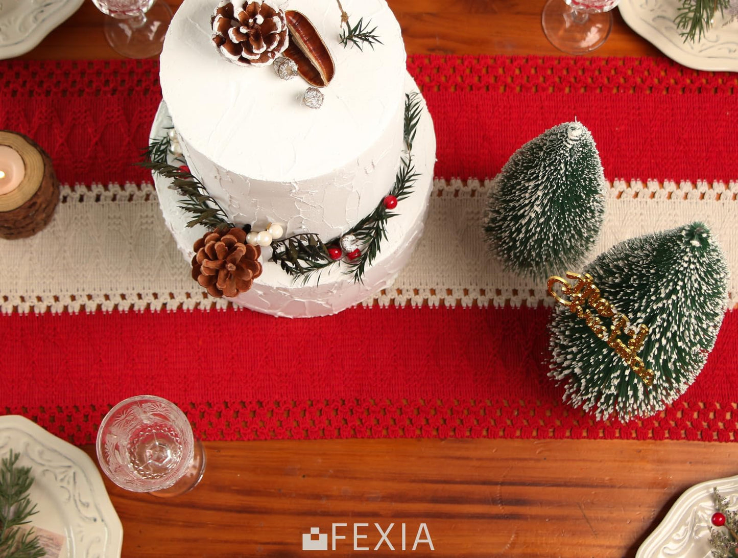 FEXIA Thanksgiving Table Runner for Home Decor with Tassels 72 Inches Long Farmhouse Rustic Boho Table Runner Macrame Burlap Fall Table Decoration for Living Room Bridal Shower(12x72 Inches)