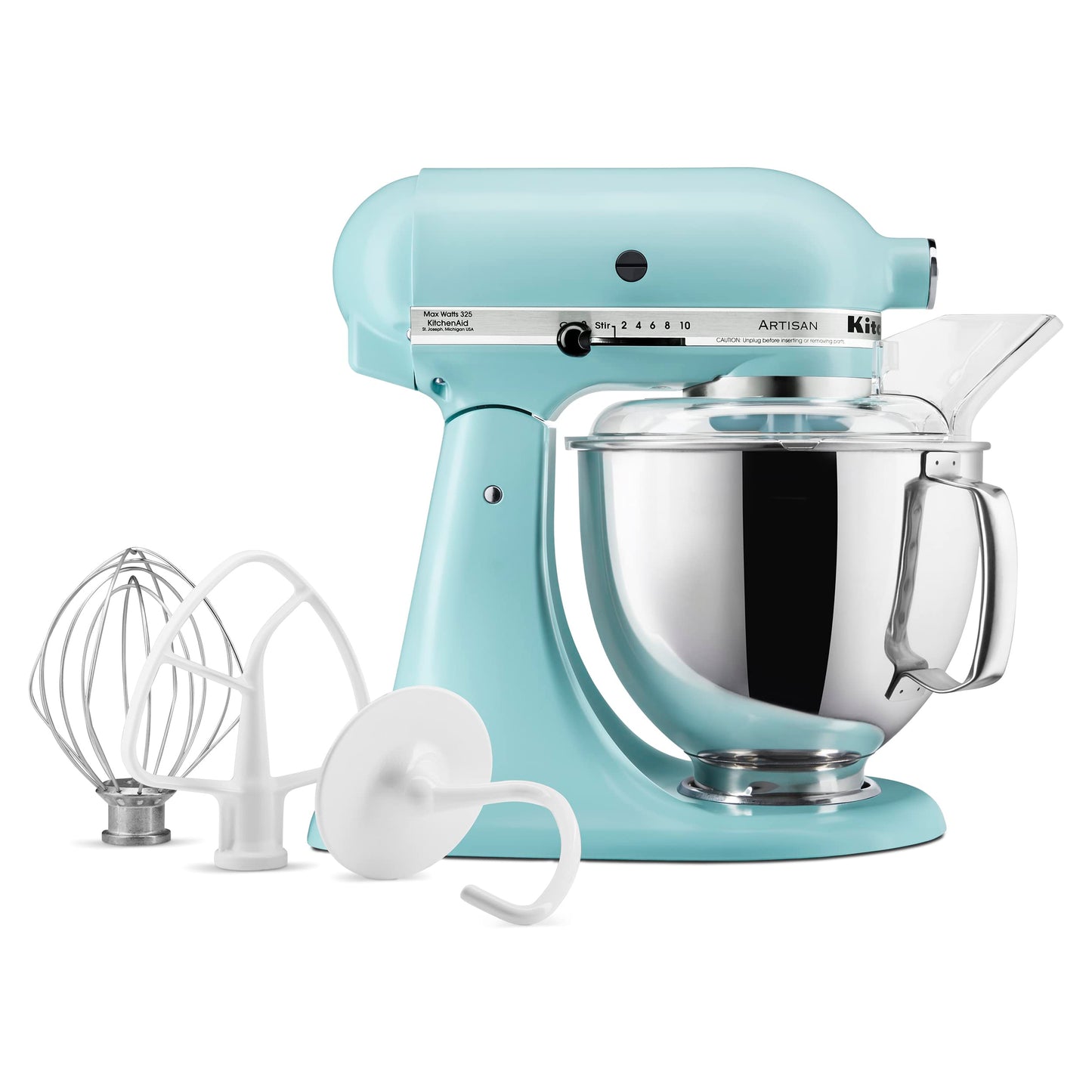 KitchenAid Artisan Series 5 Quart Tilt Head Stand Mixer with Pouring Shield KSM150PS, Removable bowl, Aqua Sky