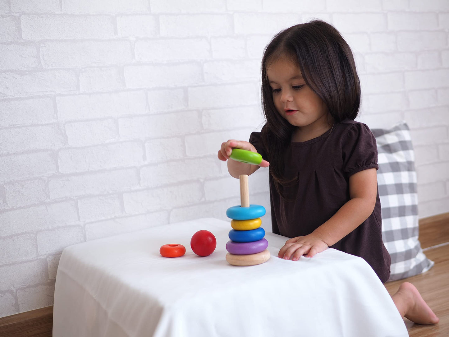 PlanToys Stacking Toys Tree Set - Chemical-Free Toddler Toys Featuring 9 Wooden Pieces