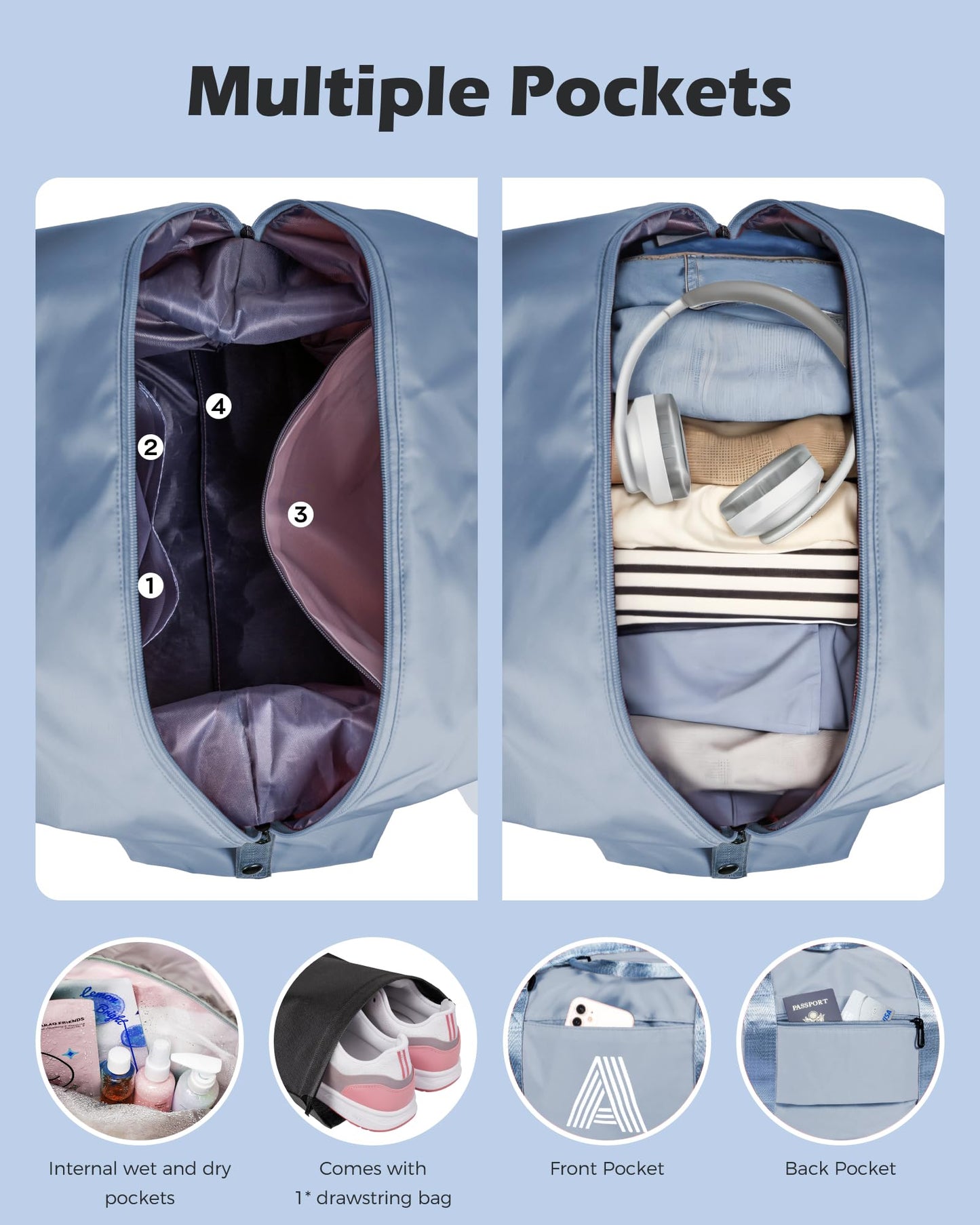 Graduation Gifts for Girls, Initial Travel Duffel Bag, Sports Bag, Personalized Weekender Bag,Monogram Overnight Bag Gift for Grandmother,Birthday Gifts Personalized Gifts (Letter M)