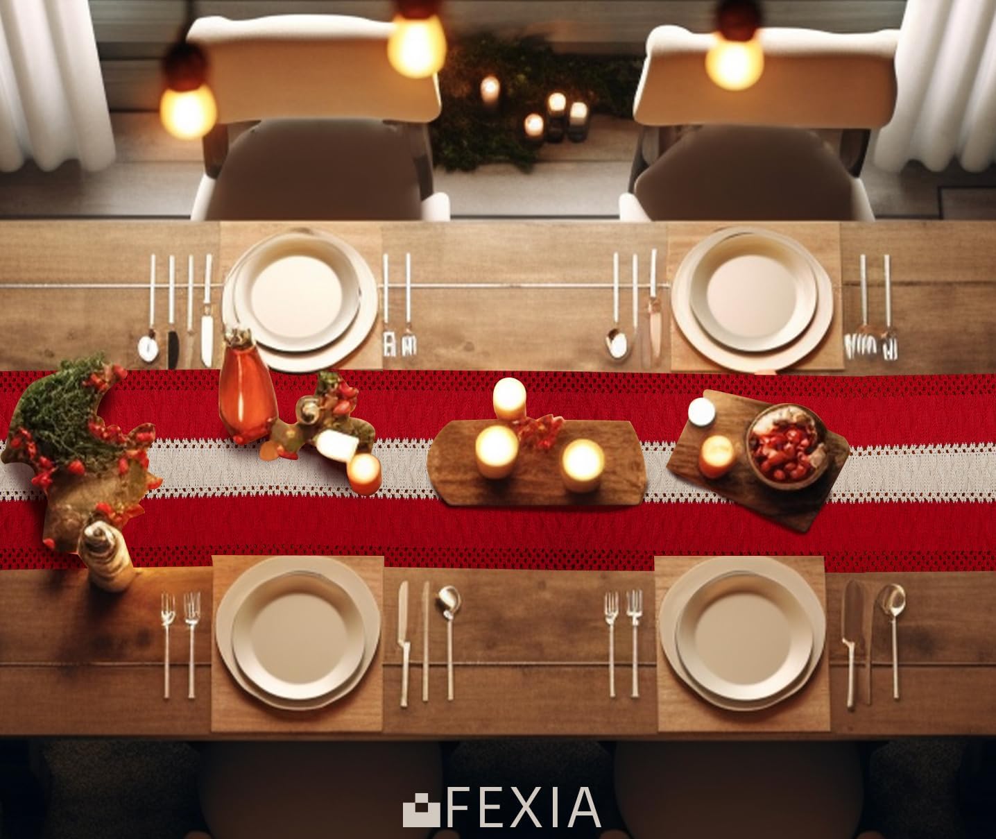 FEXIA Thanksgiving Table Runner for Home Decor with Tassels 72 Inches Long Farmhouse Rustic Boho Table Runner Macrame Burlap Fall Table Decoration for Living Room Bridal Shower(12x72 Inches)