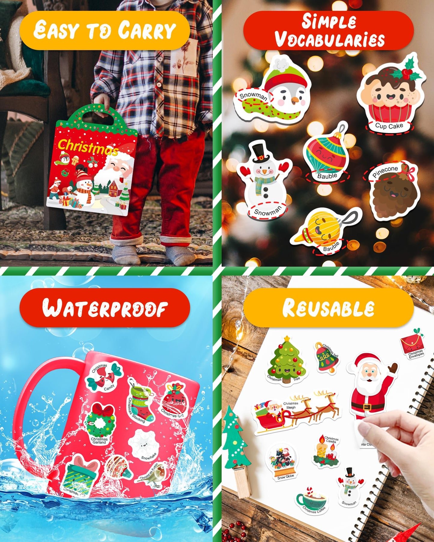 Benresive Halloween Reusable Sticker Book for Toddlers 2-4 Year, Travel Halloween Stickers for Kids, Waterproof Sticker Books for Toddlers 1-3, 38 Pcs Crafts Activities for Todddlers 1-3 2-4 3-5