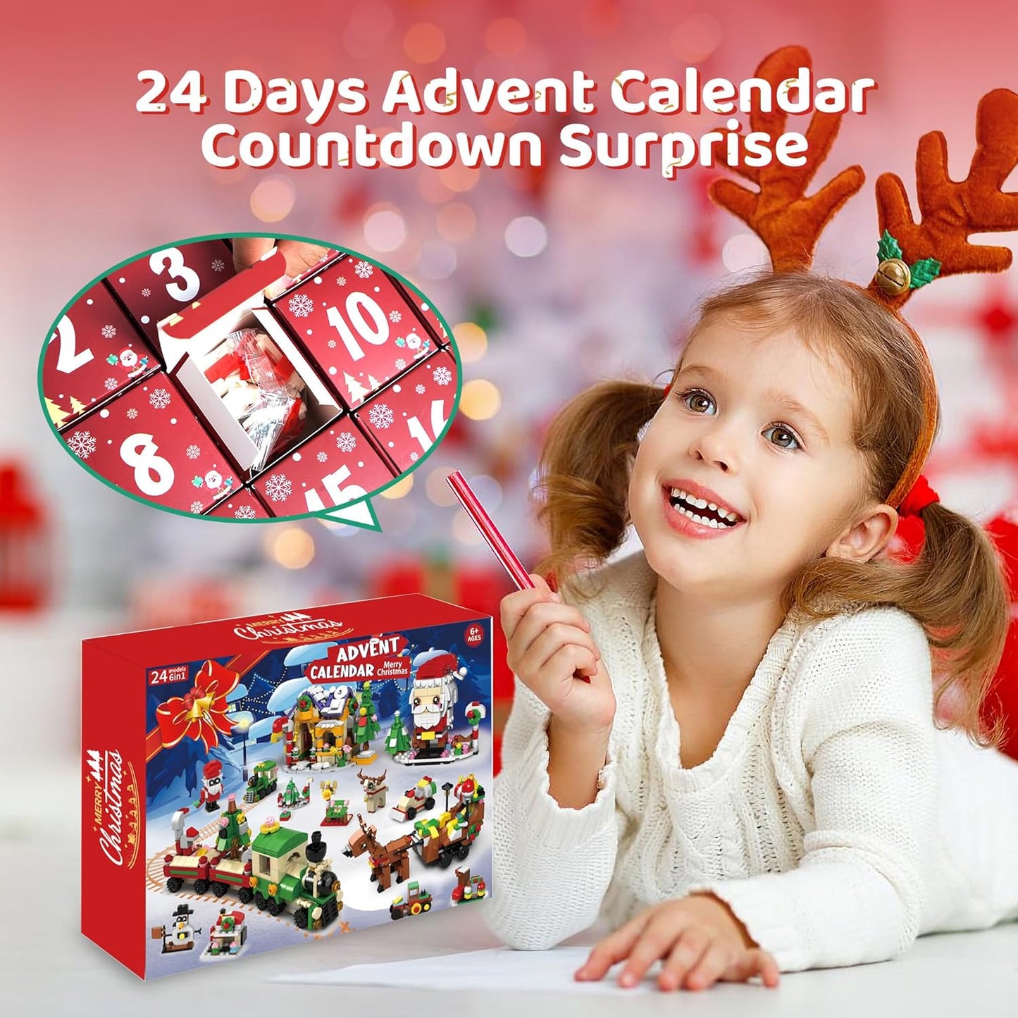 ZIZZ Advent Calendar 2024 Kids: 24 Days Christmas Building Blocks Toy Xmas Countdown Building Set Surprise Christmas Gift for Boys Girl Teen Age 6 7 8 9 10 11 12+ Years Old Christmas Stocking Stuffers