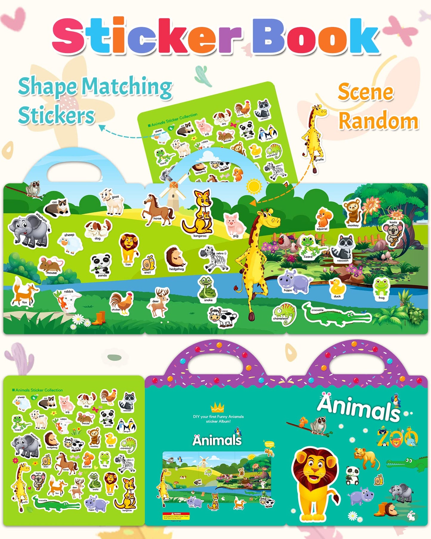 Benresive Halloween Reusable Sticker Book for Toddlers 2-4 Year, Travel Halloween Stickers for Kids, Waterproof Sticker Books for Toddlers 1-3, 38 Pcs Crafts Activities for Todddlers 1-3 2-4 3-5