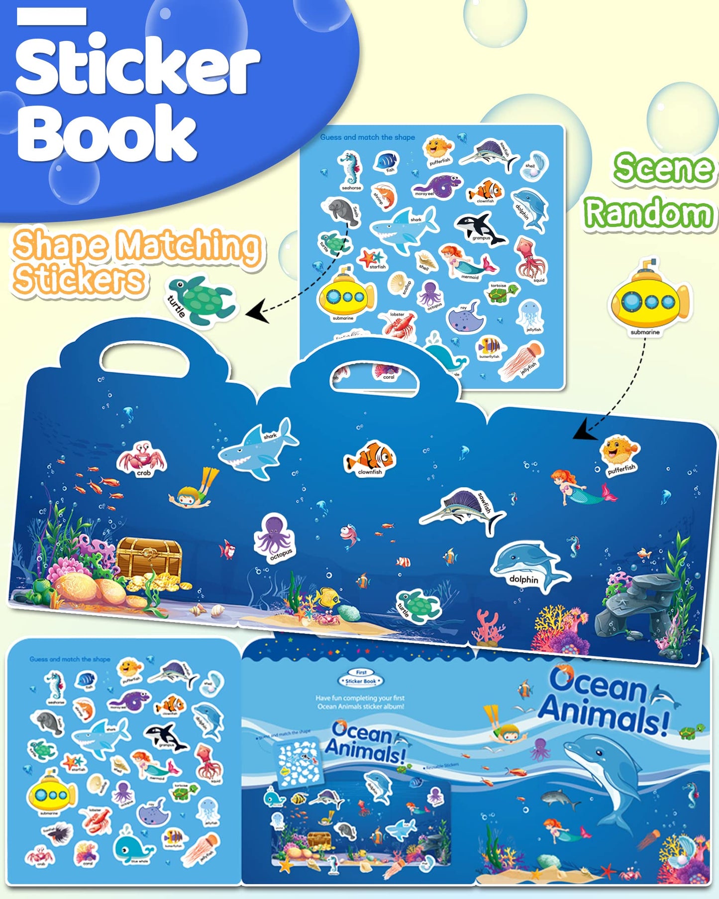 Benresive Halloween Reusable Sticker Book for Toddlers 2-4 Year, Travel Halloween Stickers for Kids, Waterproof Sticker Books for Toddlers 1-3, 38 Pcs Crafts Activities for Todddlers 1-3 2-4 3-5